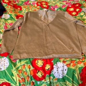 Vince Camuto gold shimmer crossover top L